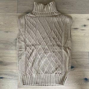 Brown sleeveless turtleneck sweater XS
